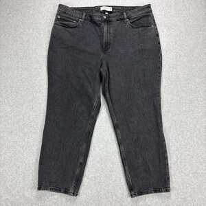 Abercrombie & Fitch Mom Jeans Women 18 Short Black High Rise Curve Love Denim